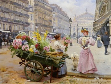  marie malerei - Schreyer Louis Marie de La Marchande des Fleurs Avenue de Lorpera Paris